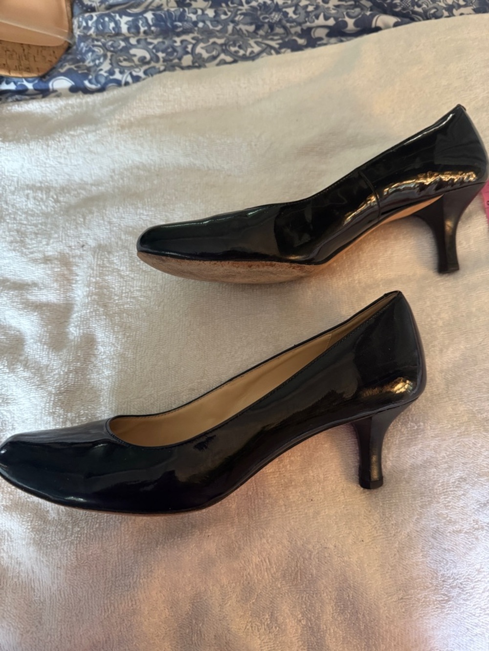 Cole Haan Black Patent Leather Pointed-Toe Pumps